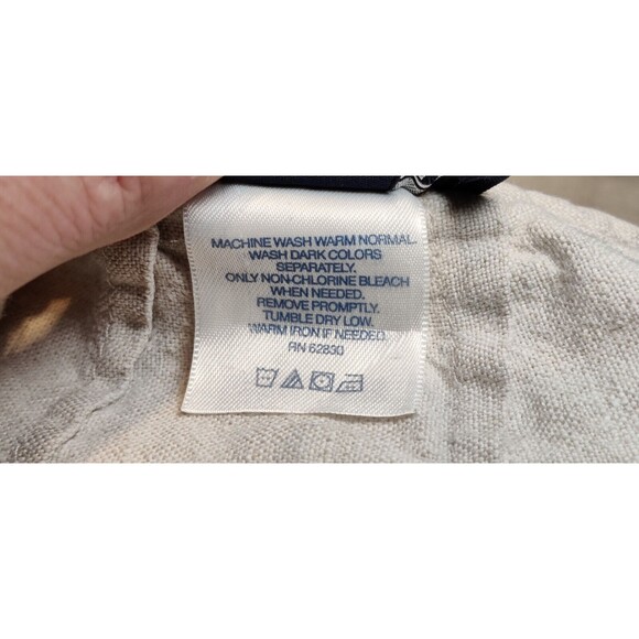 Lands End Skirt Womens 18 Linen A-Line Neutral Beige Rear Zip Coastal Beach - Picture 6 of 6